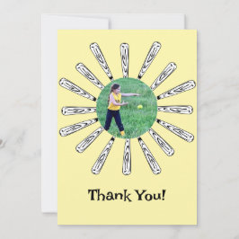 Tarjeta de agradecimiento para flor de bola de sóf