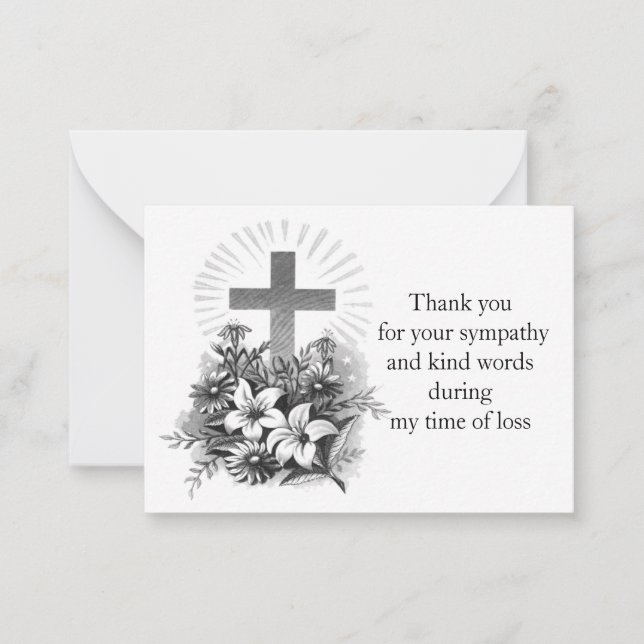 Tarjeta de agradecimiento para flor de cruz brilla (Anverso)