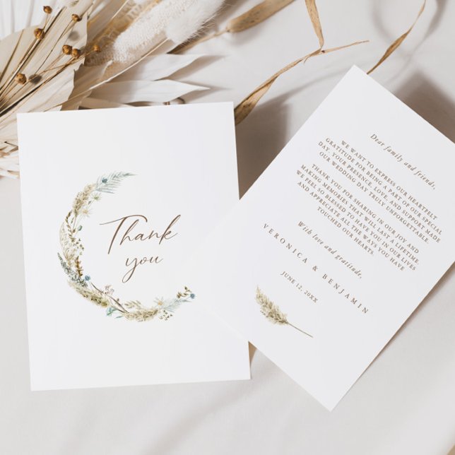 Tarjeta de agradecimiento para flores bohemias y p (Subido por el creador)