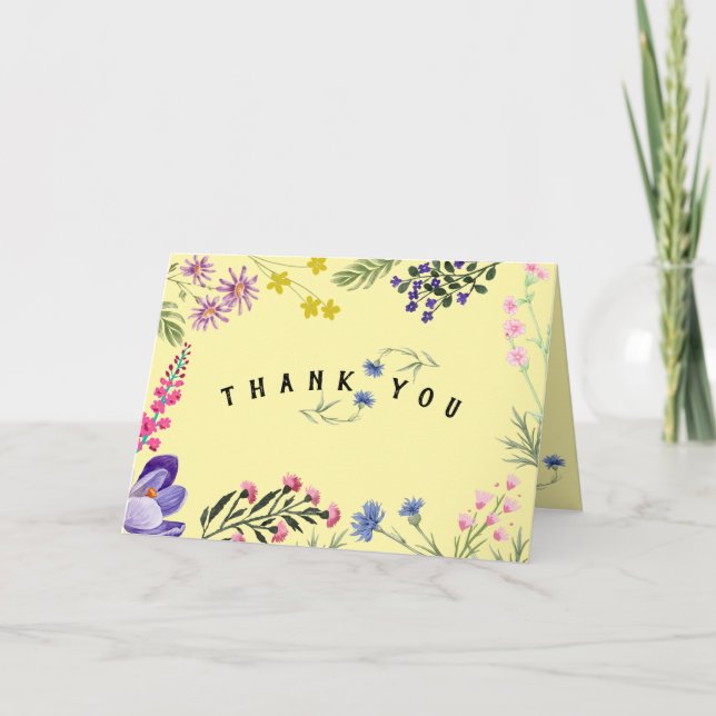 Tarjeta de agradecimiento para Flores silvestres (Anverso)
