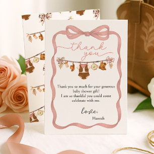 Tarjeta de agradecimiento para foto de baby shower