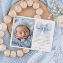 Tarjeta de agradecimiento para foto de bautizo con