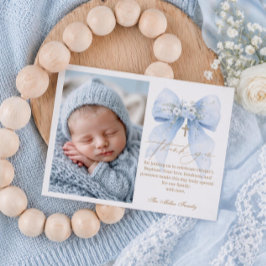Tarjeta de agradecimiento para foto de bautizo con
