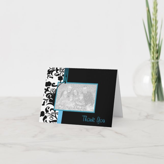 Tarjeta de agradecimiento para foto de boda con da (Anverso)