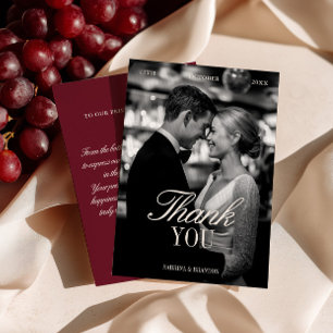 Tarjeta de agradecimiento para foto de boda en bur