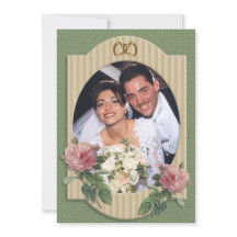 Tarjeta de agradecimiento para foto de boda rosas