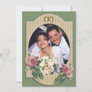 Tarjeta de agradecimiento para foto de boda rosas