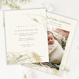 Tarjeta de agradecimiento para foto en baby shower