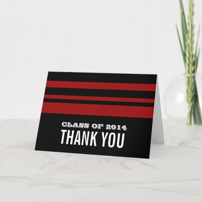 Tarjeta de agradecimiento para franjas negrita neg (Anverso)