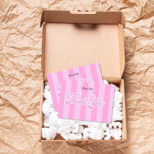 Tarjeta de agradecimiento para franjas rosadas ret