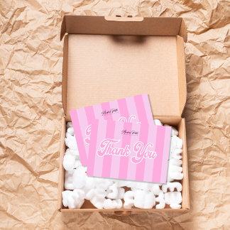 Tarjeta de agradecimiento para franjas rosadas ret