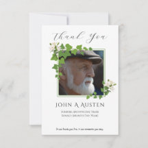 Tarjeta de agradecimiento para funeral