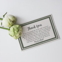 Tarjeta de agradecimiento para funeral clásica ele