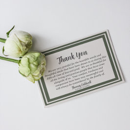 Tarjeta de agradecimiento para funeral clásica ele
