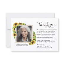 Tarjeta de agradecimiento para funeral con foto co