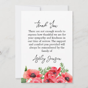 Tarjeta de agradecimiento para funeral con foto de