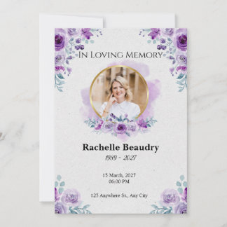 Tarjeta de agradecimiento para funeral elegante