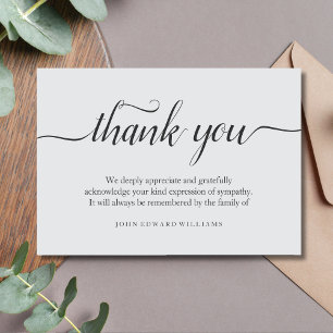 Tarjeta de agradecimiento para funeral Tarjeta de 
