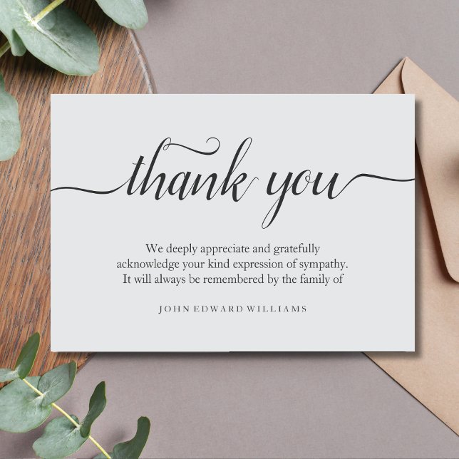 Tarjeta de agradecimiento para funeral Tarjeta de  (Sympathy Thank You Card)