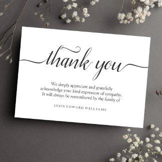 Tarjeta de agradecimiento para funeral Tarjeta de 