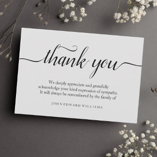 Tarjeta de agradecimiento para funeral Tarjeta de 