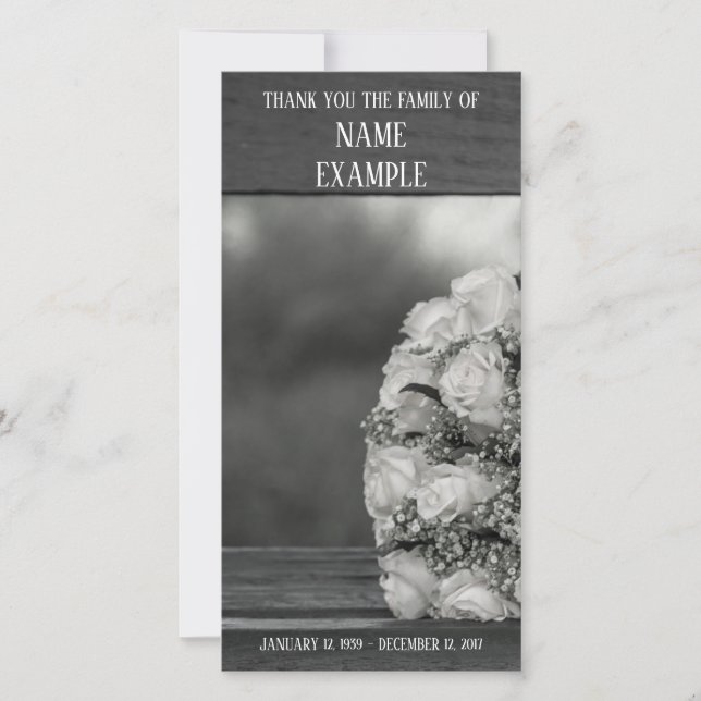 Tarjeta de agradecimiento para funeral y duelo (Anverso)