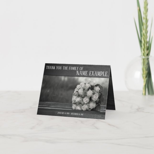 Tarjeta de agradecimiento para funeral y duelo (Anverso)