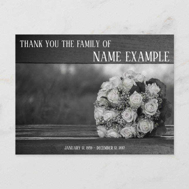 Tarjeta de agradecimiento para funeral y duelo (Anverso)