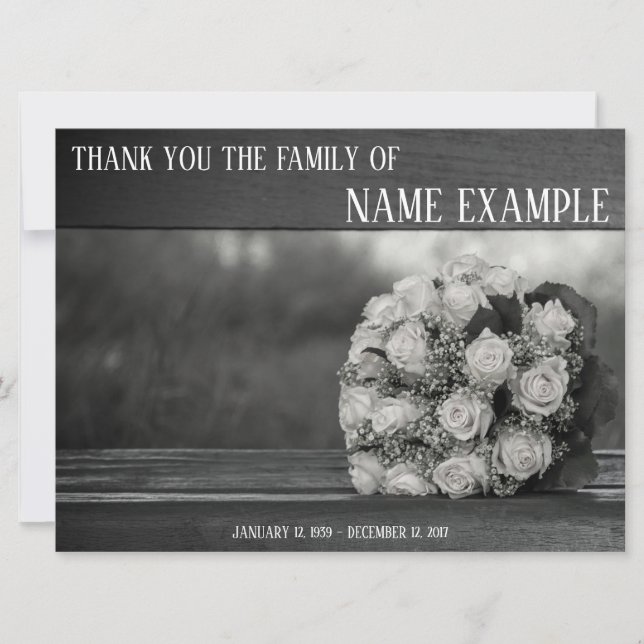 Tarjeta de agradecimiento para funeral y duelo (Anverso)