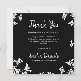 Tarjeta de agradecimiento para funerales de flores