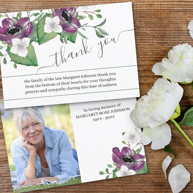 Tarjeta de agradecimiento para funerales de flores (Subido por el creador)