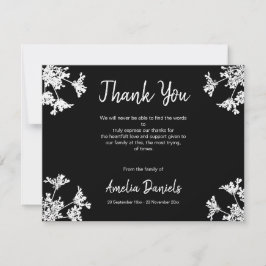 Tarjeta de agradecimiento para funerales de flores
