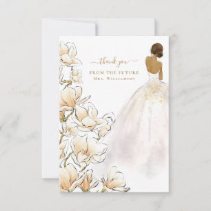 Tarjeta de agradecimiento para futura novia Magnol