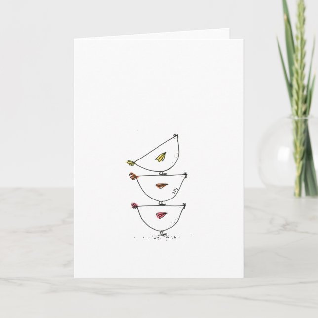Tarjeta de agradecimiento para gallinas apiladas d (Anverso)