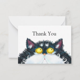 Tarjeta de agradecimiento para gato amarillo