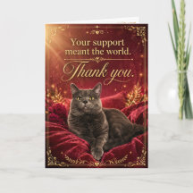 Tarjeta de agradecimiento para gato de gratitud re