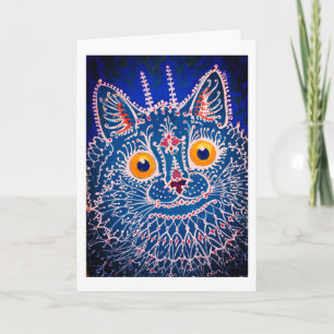 Tarjeta de agradecimiento para gatos psicodélicos