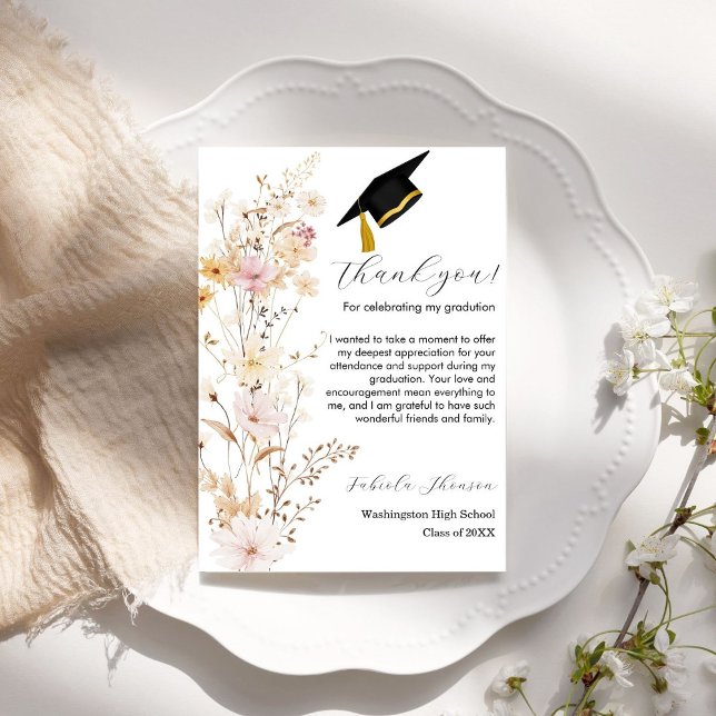 Tarjeta de agradecimiento para graduación de Boho  (Subido por el creador)