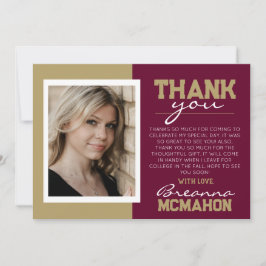 Tarjeta de agradecimiento para graduación de Borgo