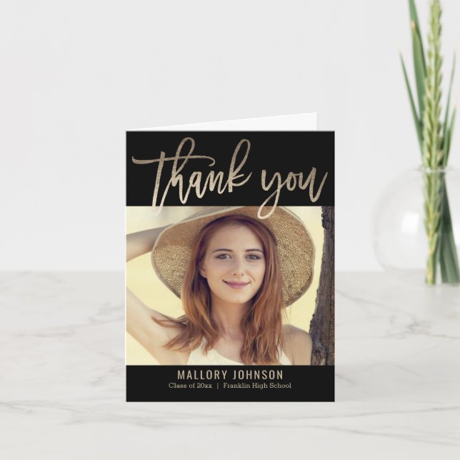 Tarjeta de agradecimiento para graduación de brill (Anverso)