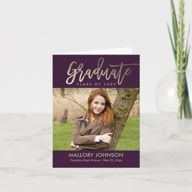 Tarjeta de agradecimiento para graduación de brill (Anverso)