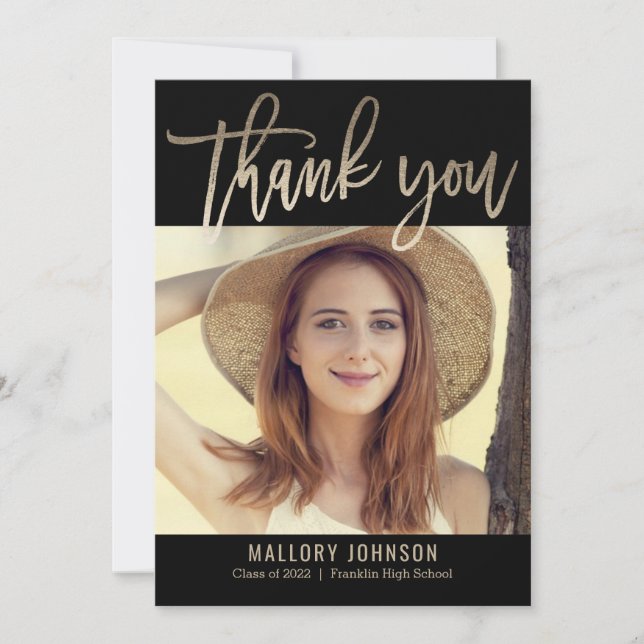 Tarjeta de agradecimiento para graduación de brill (Anverso)