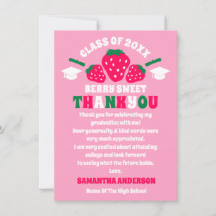 Tarjeta de agradecimiento para graduación de fresa