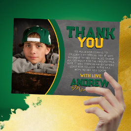 Tarjeta de agradecimiento para graduación de Green