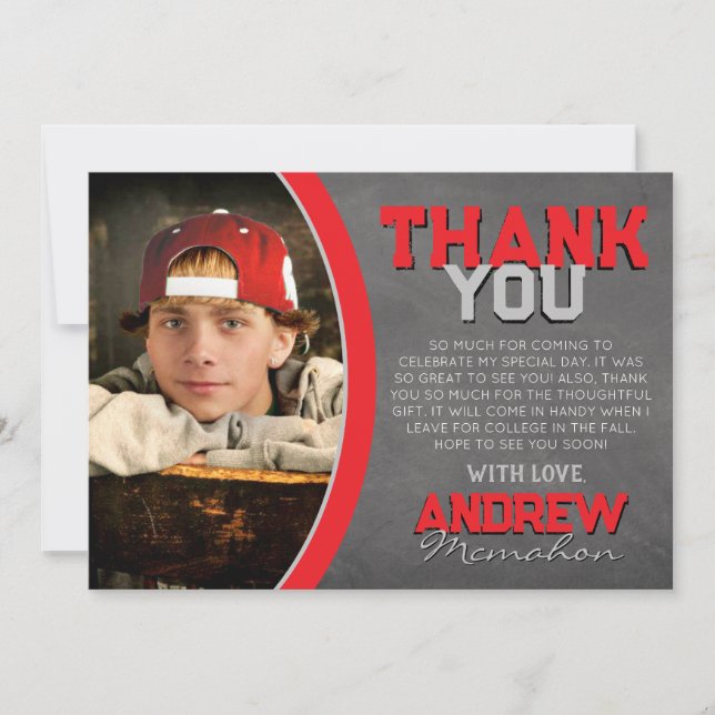 Tarjeta de agradecimiento para graduación de pizar (Anverso)