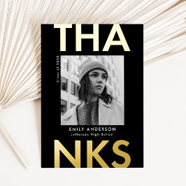 Tarjeta de agradecimiento para graduación de Relie