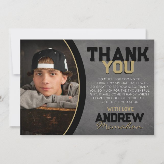 Tarjeta de agradecimiento para graduación de table (Anverso)