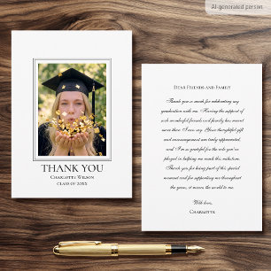 Tarjeta de agradecimiento para graduación elegante