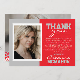 Tarjeta de agradecimiento para graduación moderna