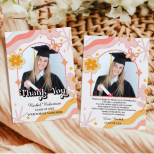 Tarjeta de agradecimiento para graduado con foto f
